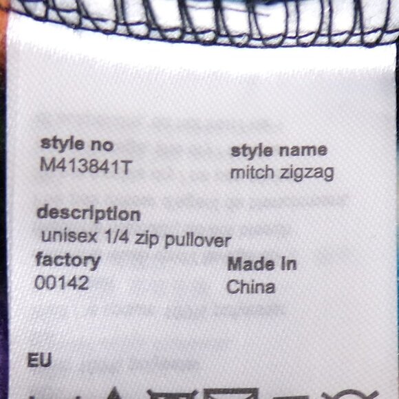 WESC Chevron Pattern Pullover Fleece Quarter Zip Sweatshirt Women M Men S #438 - Picture 6 of 10